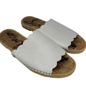 Sam Edelman Andy White Leather Slide Sandal 10